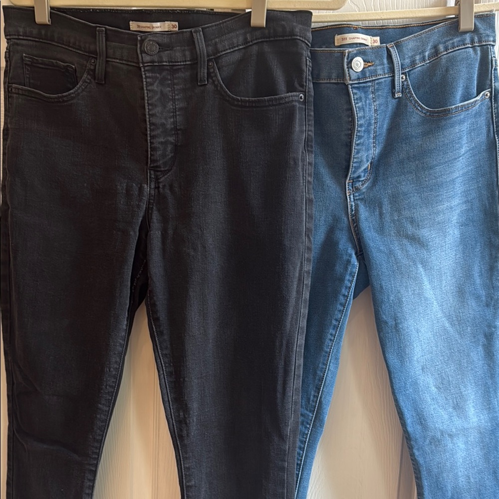 Levi’s Jeans 311 Shaping Skinny- Two Pairs of Black and Blue Jeans (Size 30)